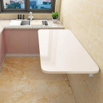 Wandmontierter Klapptisch mit schwebendem Blattholz, Laptop-Schreibtisch, K&uuml;che, Fr&uuml;hst&uuml;ckstisch, Bartisch mit Regalhalterungen, faltbarer Beistelltisch f&uuml;r kleine R&auml;ume, L 50 x B 30 cm