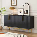 LATICO Sideboard kapp 4 uksega hoiuruumiga, 152 x 40 x 80 cm k&ouml;&ouml;gikapp Buffet kapp seisev kapp Sideboard hoiukapp metallist k&auml;epidemega Sideboard s&ouml;&ouml;gituppa elutuppa elutuppa
