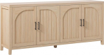 Walker Edison Credenza ustega k&ouml;&ouml;gi, s&ouml;&ouml;gitoa, meedia- ja m&auml;ngude hoidmise buffetkapp koos kaablijuhtimisega, 70" Coastal Oak