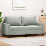 359199 2-kohaline diivan, helehall, 140 cm, Samet, Lounge diivan, Diivanid ja diivanid, Relax diivan, Diivan elutuppa, Diivan koos - 359199
