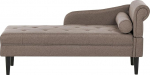 Beliani Chaise Lounge parem kangas Taupe tepitud pehmendusega Puidust jalad Modern Yvoire