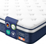 VASAGLE 90 x 200 x 20 cm Medium Firm Gel Memory Foam Pocket Spring madrats, H3, 7-tsooniline tugi, liikumisisolatsioon, hingav kate, sinine RMZ212QZ02