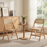 chairus 2 s&ouml;&ouml;gitooli komplekt k&ouml;&ouml;ki, klapptoolid rotangist, Vintage k&ouml;&ouml;gitoolid, klapptoolid s&ouml;&ouml;gituppa, elutuppa (kollane-2)