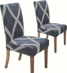 SPRINGRICO toolikatted s&ouml;&ouml;gitoa jaoks 2 komplekti, Stretch s&ouml;&ouml;gitooli kate, pestav Spandex k&ouml;&ouml;k Parsons Chair Slipcovers, eemaldatav istme kaitsja koju v&otilde;i peole (2 Pack, Lattice Lines)