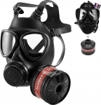 RANKSING hingamismask T&auml;ielik korduvkasutatav gaasimask koos P-A-2 40 mm aktiivs&ouml;efiltriga kanistri musta kummist vene maskiga t&ouml;&ouml;stuslikuks koduseks kasutamiseks ja elluj&auml;&auml;miseks
