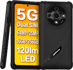 Ulefone Armor X31 PRO 5G Outdoor nutitelefon ilma lepinguta, 64MP + 25MP kaamera (&ouml;&ouml;n&auml;gemine ja avauss&auml;hvatus), 5G 16GB + 256GB, 6.56 tolli HD + 120Hz, IP68 Android 14 vastupidav mobiiltelefon, 3 kaardipesa, GPS NFC, mustanahaline