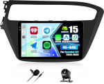 SIXTOP 4G+64G Android Autoradio f&uuml;r Hyundai i20 2018-2020 mit Wireless CarPlay Android Auto Mirror Link Autoradio Mit Bildschirm 9" mit Bluetooth FM RDS Radio GPS WiFi SWC EQ R&uuml;ckfahrkamera