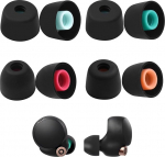 4 paari silikoonist asendusk&otilde;rvaklappe Sony WF-1000XM5 traadita k&otilde;rvaklappidele Mugav pehme m&uuml;raeraldus Anti Slip Black