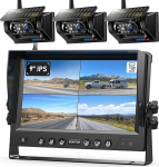 3 traadita p&auml;ikesemagnetilised tagurduskaamerad 9-tolline 1080P HD monitor, 9600 mAh aku, 1 minutiline paigaldus, IP69K veekindel, haagistele, haagissuvilatele ja veoautodele