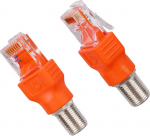 2 x koaksiaal-Etherneti adapter, F-t&uuml;&uuml;pi emane RJ45 isas koaksiaal-Etherneti adapter kaabli testerile v&otilde;i tooneri ja sondi komplekti jaoks