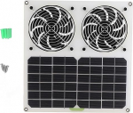 P&auml;ikesepaneeliga t&ouml;&ouml;tav ventilaator 12-tolline topeltventilaator 100 W p&auml;ikesepuhasti kanala kasvuhoone jaoks ABS monokristalliline silikoon 28 x 30 x 3 cm