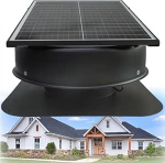 Solar Dachbodenventilator, 42W Dachhalterung mit Thermostatsteuerung, gro&szlig;er Luftstrom, ger&auml;uscharm, wetterfeste Bel&uuml;ftung f&uuml;r Haus, Garage, Gesch&auml;ft, Wohnmobil, inklusive Fernbedienung