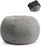 mokebo&reg; V&auml;litingimustes kasutatav pouf v&otilde;i tugitooli 'Der Kugelige' koos kaitsekattega 60 x 45 cm r&otilde;dule ja aeda &Uuml;mmargune tugitooli p&otilde;randapadi istmepatja pouf jalatooli ja k&uuml;ljelaua EPS helmedega t&auml;idisega kivihall
