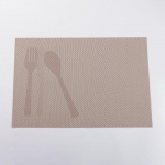 AMDXD Tischsets Abwaschbar Quadratisch 6er Set, 70% PVC+30% PET Platzsets Abwaschbar F&uuml;r Weihnachten mit Tafelgeschirr Muster Anti-Rutsch, Tischuntersetzer Abwaschbar Hell Braun, 45x30CM