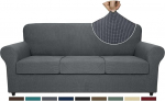 ZNSAYOTX komplekt 4 diivan Slipcovers High Stretch Spandex Slipcover elutuba diivan katab 3 padjad diivan Jacquard v&auml;ike kontrollib m&ouml;&ouml;bel kaitsja masinpesu (tumehall, diivan)