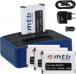 4x Battery + Dual Charger (Mains + Car + USB) Compatible with Sony NP-BX1 / Sony Action Cam FDR-X1000V, X3000R / HDR-AS200V, AS100V, AS50, AS30(V), AS10... See List