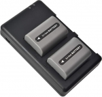 DSTE asendusakukomplekt NP-FP50 aku + topeltlaadija USB &uuml;hildub Sony DCR-SR50 DCR-SR60 DCR-SR70 DCR-SR80 DCR-SR90 DCR-SR100 HDR-HC3-ga