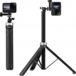 TELESIN 360&deg; Selfie Stick Statiiv GoPro jaoks koos pallihoidiku pikendusega Monopood Grip Go Pro Max Hero 12 11 10 9 8 Insta360 X3 GO 3 Ace Pro DJI Action 3 4 Pocket 2 3