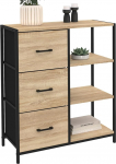 IDMarket - 3 sahtli ja riiulitega k&uuml;lgbuffet 70 cm Utah Industrial Design