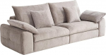 Riess Ambiente Stilvolles Big Sofa SOHO - 265cm - beež - Chenille 3-Sitzer Couch mit Nosagfederung