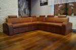 Quattro Meble Antalya II 6Z RE ehtne nahast nurgadiivan 245 x 245 cm Diivan diivan peatoega, voodifunktsioon, voodikast, ehtne nahast nurgadiivan