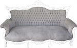 Casa-Padrino Baroque 3-kohaline Master Grey/White - Elutoam&ouml;&ouml;bel Coffee Lounge