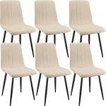 S&ouml;&ouml;gitoa toolid, komplekt 6, k&ouml;&ouml;gitoolid linasest kangast, polsterdatud toolid raudjalgadega, toolid magamistoas, meigitool, elutoa toolid, beež