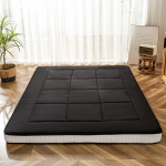 MAXYOYO Futon madrats, polsterdatud Jaapani p&otilde;randamatt, topper, tepitud, eriti paks kokkupandav magamismatt, hingav p&otilde;randamatt, k&uuml;lalisvoodina, diivanina, telkimiseks (must, 150 x 200 cm)