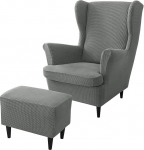 rackbone Wingback Chair Covers, Wing Chair Cover ja Ottoman Stool Cover Diivan Cover Elastse rihma pestav tugitool kaitsev kate elutuba, 9