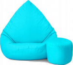 Bean Bag koos kottidega, t&uuml;rkiissinine, 112 x 82 x 82 cm, XXL t&auml;iskasvanute Bean Bag koos t&auml;idisega, magamistoa ja elutoa m&ouml;&ouml;bel, siseruumide Bean Bags, veekindel, Lounge Chair, Bean Bag
