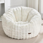 Hobestluk Bean Bag tugitool, suurem&otilde;&otilde;tmeline Bean Bag tool t&auml;iskasvanutele, Doughnut-kujuline suur Bean Bag ruumilise disainiga elutuppa, magamistuppa v&otilde;i lugemisnurka (Bubble White)