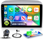 VECHTEL 4G+128G Autoradio Android 15 f&uuml;r Lancia Ypsilon 2006-2011, 9 Zoll Incell HD Touchscreen mit Drahtlos Carplay Android Auto, Auto Radio mit GPS WLAN USB Bluetooth FM RDS Radio R&uuml;ckfahrkamera