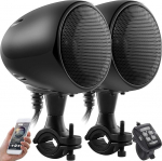 iMESTOU mootorratta audios&uuml;steem 4-tolline Bluetooth stereok&otilde;lar veekindel 300 W D-klassi AUX MP3 v&otilde;imendi sisseehitatud Fit 1-1,25-tollise juhtraua mootorratta ATV UTV jaoks
