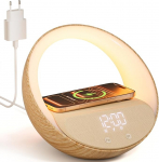 COLSUR juhtmevaba laadimisjaam Bluetooth-k&otilde;lariga, FM-raadio USB juhtmevaba laadijaga, 15 W induktiivne laadimisjaam koos valgusega, v&auml;rviline &ouml;&ouml;lamp, kingitused meestele