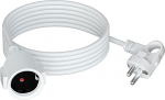 HITRENDS Schutzkontakt Verl&auml;ngerungskabel Au&szlig;en mit Zugringstecker Sicherheitsstecker, 5M AC Schuko Kunststoffkabe, f&uuml;r IP44-Steckdosen, f&uuml;r Zuhause, B&uuml;ro, Au&szlig;enbereich, 3 x 1,5mm&sup2;, 250V/16A, Wei&szlig;