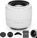 VILTROX 56 mm F1.7 E-Mount, APS-C STM Auto Focus Light Lens for Sony E-Mount Cameras A6000 A6100 A6300 A6400 A6500 A6600 A6700 ZV-E10 FX30 ZC-E10II FX3 A7C A77SII A77III A7RIIl A7IV A7RIV A9 - White