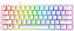 Razer Huntsman Mini Mercury (punane l&uuml;liti) - kompaktne 60% m&auml;nguklaviatuur kiirete lineaarsete opto-mehaaniliste l&uuml;lititega (PBT klahvikatted, eemaldatav USB-C kaabel) QWERTY | US paigutus, valge