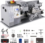 210 mm x 400 mm Mini-Metalldrehmaschine mit variabler Geschwindigkeit, Tischger&auml;t, Digitalanzeige for Metalldrehen, Bohren, Gewindeschneiden