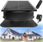 Solar Dachbodenventilator, Dachhalterung, Thermostatsteuerung, hoher Luftstrom, ger&auml;uscharm, wetterfeste Bel&uuml;ftung f&uuml;r Haus, Garage, Gesch&auml;ft, Wohnmobil, inkl