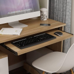 Ergonomische Tastaturablage aus Holz, Computertastatur-Unterst&uuml;tzung, B&uuml;rozubeh&ouml;r, verstellbare L&auml;nge 54, 60, 70 cm, Schienenl&auml;nge 36 cm, Breite 27 cm for bequemen Arbeitsplatz