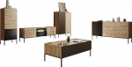 Mirjan24 Wohnzimmer-Set Cowilo I, Anbauwand, Wohnzimmerschrank, Schrankwand, im Set: 4X Kommode, 1x TV Lowboard, 1x Couchtisch (Artisan Eiche + Schwarz)