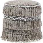 Beliani Pouf Ottomani Taburett iste Pouf Beige Cotton Boho Noida