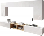 All4All Calabra Wall Unit 23-300 x 117 x 32 cm - 4 Colours - Modern Hanging TV Set - Push-to-Open - Living Room Furniture without Handles - Cabinet Wall - TV - Benches - Lowboards (White High Gloss +