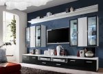 G&eacute;n&eacute;rique 4 Piece White and Black Gloss TV Set