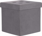 Galileo Sibilla Multipurpose Bean Bag with Storage Box, MDF Structure, Corduroy Effect Cover, Grey, 38 x 38 x 38 cm