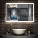 Aica Sanit&auml;r LED Bathroom Mirror, 39-160 cm with Lighting Touch, Infrared Sensor, Anti-fog, Mirror Heating, IP44, Wall Mirror
