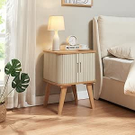 [en.casa] Tysv&aelig;r K&otilde;rvallaud elutoa laud 59 x 45 x 45 cm &Ouml;&ouml;laud koos hoiuruumiga Diivanilaud ruudukujuline Bambus / kreemvalge