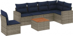 7-osaline aia diivan komplekt koos pehmendusega Hall Poly Rattan Garden Lounge Model3256481