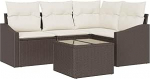 Rantry 4-teiliges Garten Sofa Set mit Kissen Grau Poly Rattan Gartenlounge Model3346708