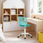 FurnitureR laste t&ouml;&ouml;laud reguleeritava k&otilde;rgusega v&auml;rviline ergonoomiline noorte tool seljatoe ja k&auml;etoega, 5 rattaga laste tool, 3-10-aastastele lastele, maksimaalne koormus 100 kg